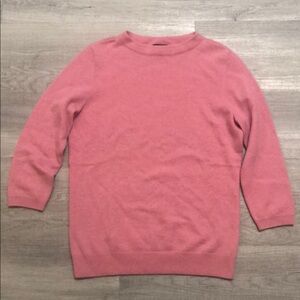 Talbots PINK 100% CASHMERE  3/4 Long Sleeve Sweater Size SMALL
